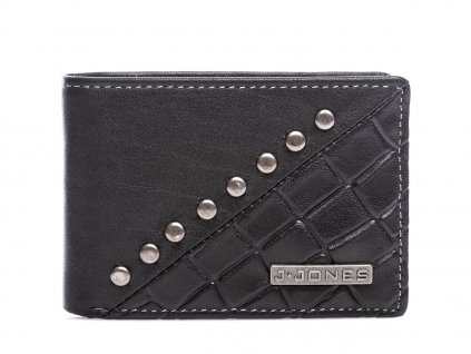 Malá pánská kožená peněženka s cvoky J JONES černá 5562 BK (1)