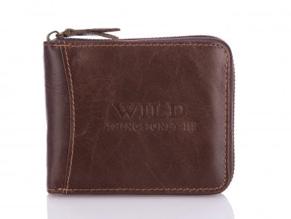 Pánská kožená peněženka na zip Wild 5267 hnědá ModexaStyl (3)