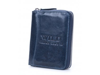 Pánská kožená peněženka na zip Wild 5508 tmavě modrá ModexaStyl (2)
