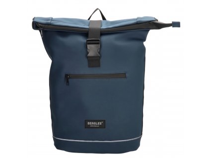 Moderní roll top vodě odolný unisex městský batoh tmavě modrý Beagles 20279002 (2)