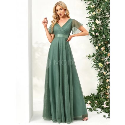 Zelené dlouhé šaty do společnosti EP07962GB - Společenské šaty, plesové šaty a svatební šaty - Modion.cz