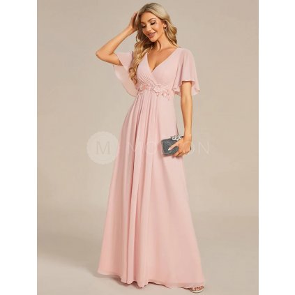 Elegantní společenské šaty, růžové EE01960PK - Společenské šaty, plesové šaty a svatební šaty - Modion.cz