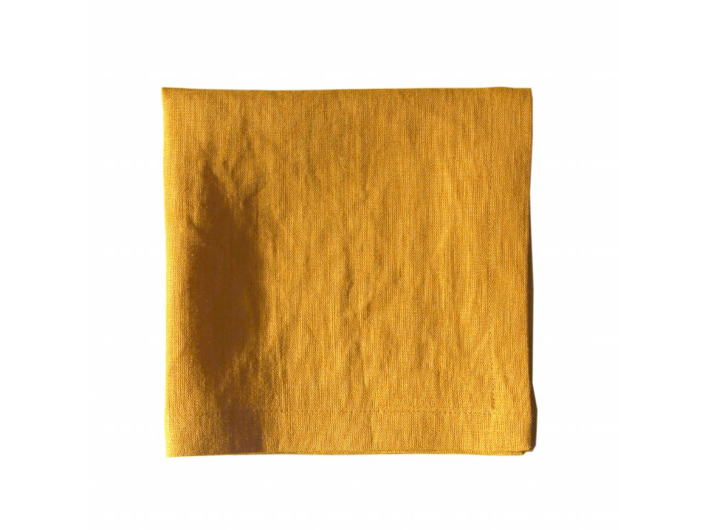 Tululum Lněné hořčicově žluté ubrousky, sada 2 ks