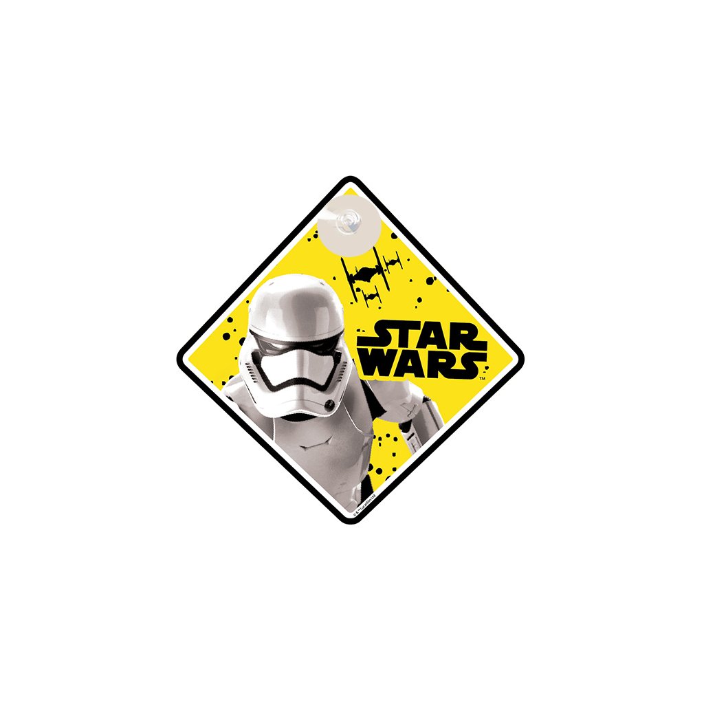 Tabuľka do auta s prísavkou Dieťa v aute - BABY ON BOARD - STAR WARS - Stormtrooper