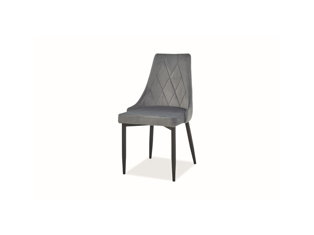 Pohodlná jedálenská stolička TRIX B VELVET, v modernom sivom prevedení