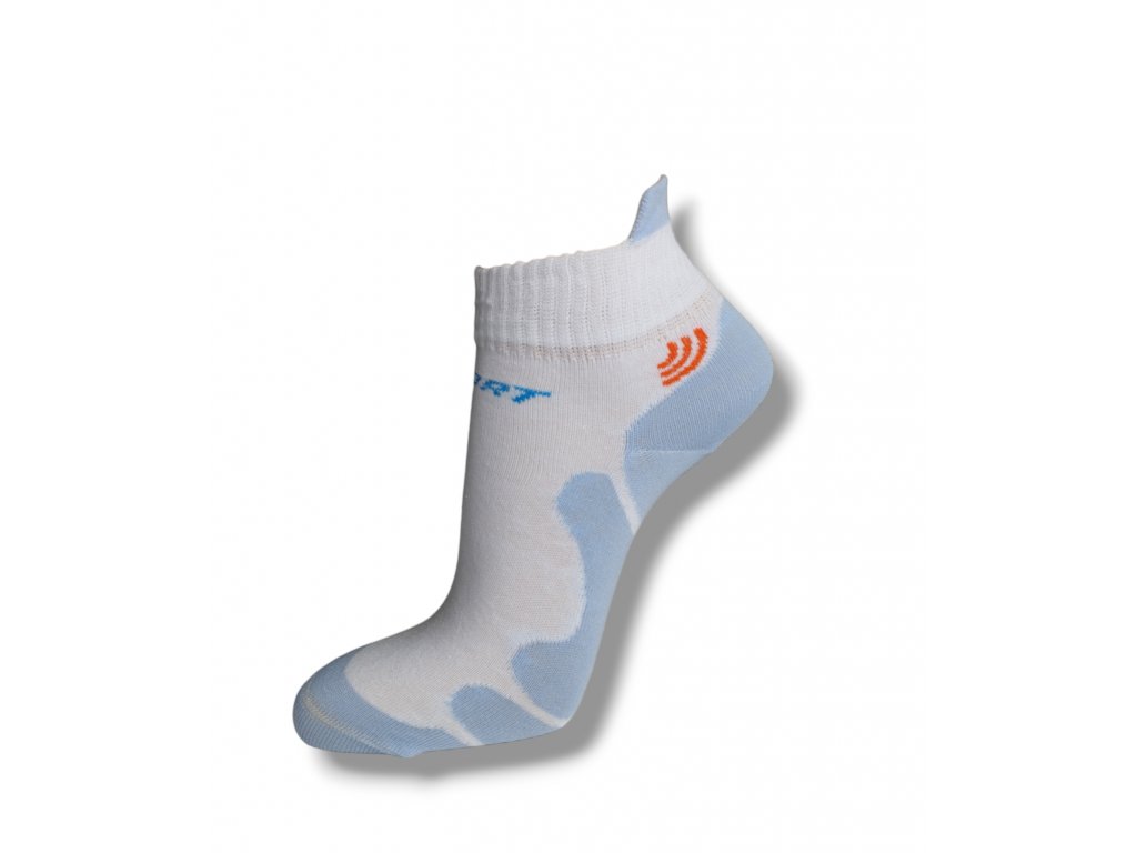 Kotníkové ponožky SPEED s jazýčkem - bílá/světle modrá