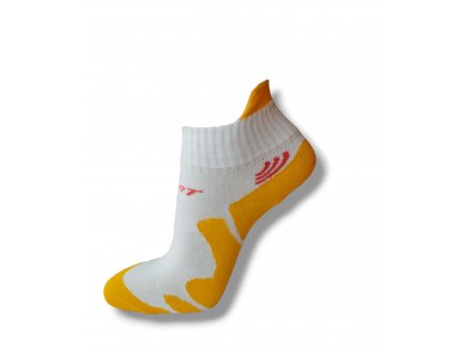 Kotníkové ponožky SPEED s jazýčkem - bílá/oranžová