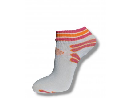 Kotníkové ponožky SPEED - bílá/růžová/oranžová