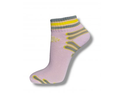 Kotníkové ponožky SPEED - růžová/žlutá/šedá