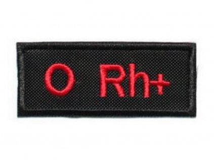 Moto nášivka s krevní skupinou 0 Rh+