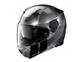 Moto helma Nolan N87 Martz N-Com Scratched Chrome 28