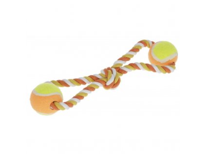 Hračka pro psy - bavlněné přetahovadlo, míčky na laně, 34 cm
