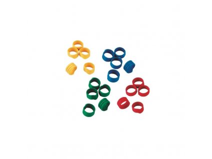 Kroužky na slepice, spirálové, 4 barvy, 12 mm / 100 ks