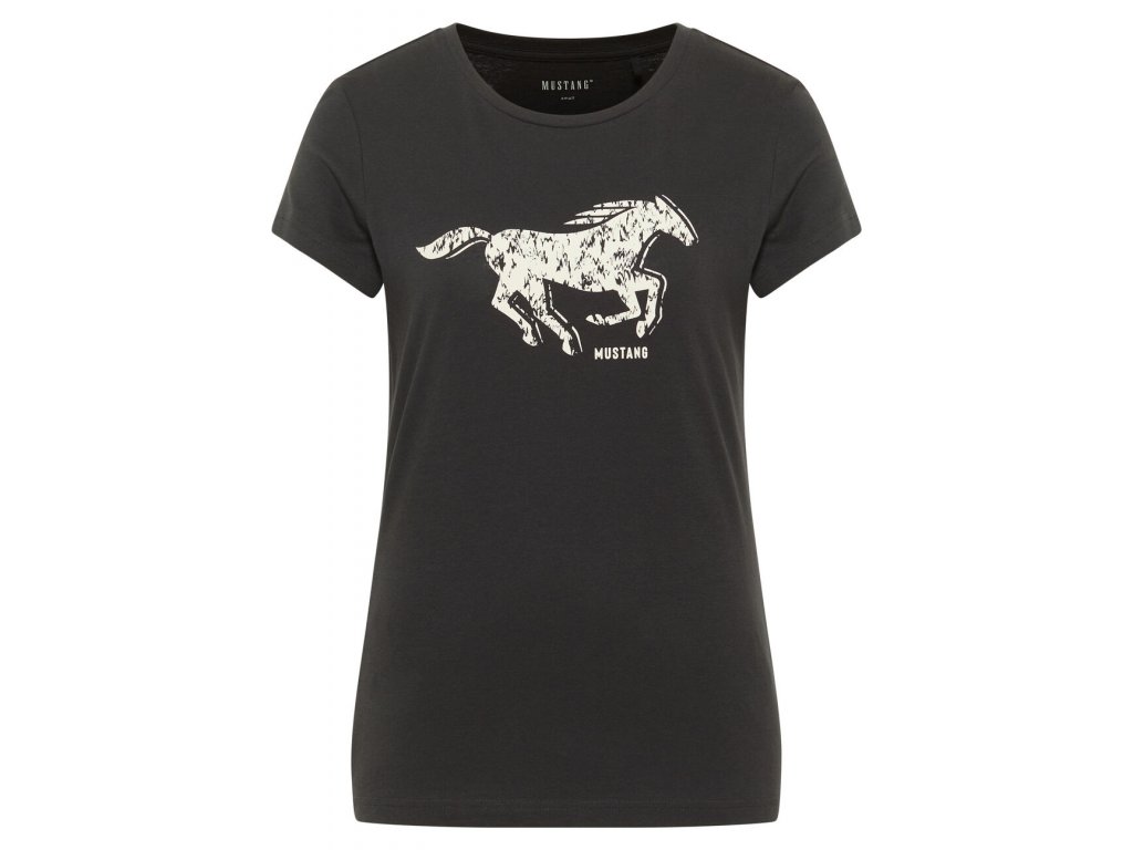 Damen T Shirt Print Shirt Mustang schwarz 1014477 4137 1B