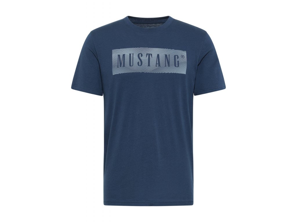 Herren Halbarm Shirt T Shirt Mustang blau 1014937 5334 1B