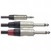 Stagg NUC3/MPS2PR, kabel Jack 3,5 mm stereo - 2x Jack 6,3 mm mono, 3m