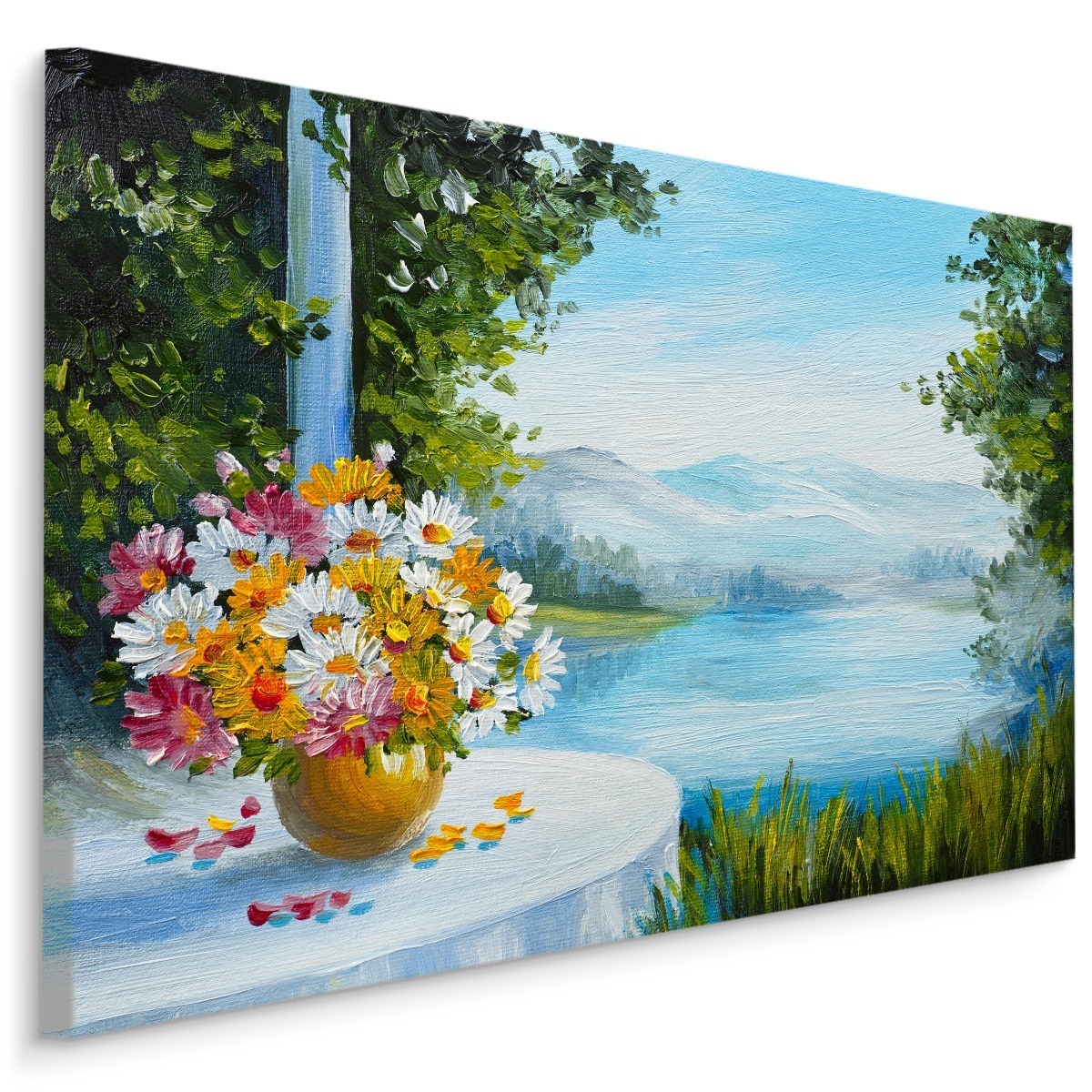 Plátno Váza S Květinami U Jezera Varianta: 100x70