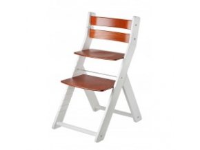 Rostoucí židle SANDY KOMBI -002 bílá/třešeň s ergonomickým sedákem