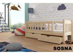 Dřevěná postel Gucio 90x200 cm z borovice