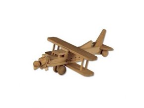 Dřevěná hračka -letadlo dvojplošník D113