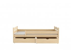 WOOD 5 postel 80x180 cm s úložným prostorem borovice masiv