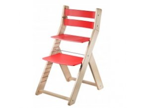Rostoucí židle SANDY -M04 natur/červená s ergonomickým sedákem