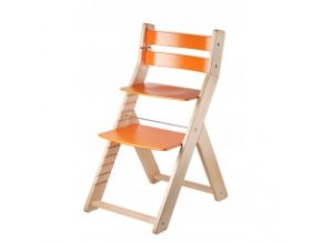 Rostoucí židle SANDY -M05 natur/oranžová s ergonomickým sedákem