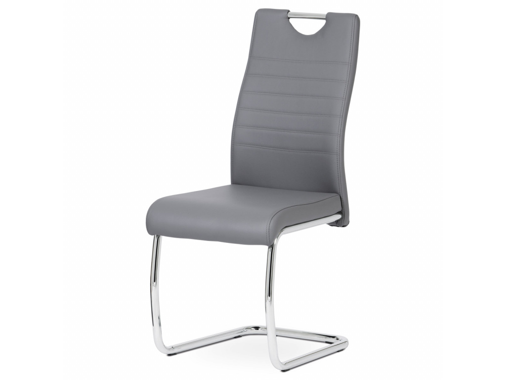 Jídelní židle koženka šedá / chrom - DCL-418 GREY