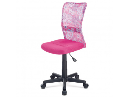 Kancelářská židle, růžová mesh, plastový kříž, síťovina motiv - KA-2325 PINK