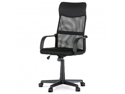 Kancelářská židle, potah černá ekokůže a síťovina MESH, houpací mechanismus - KA-L601 BK