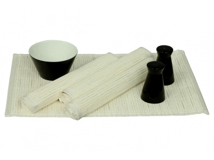 Prostírání bambusové, sada 4 ks, bílá barva, 30 x 45 cm - TH-015 WH