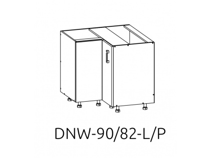 DNW-90/82-P/P (L/L) rohová dolní skříňka kuchyně Edan