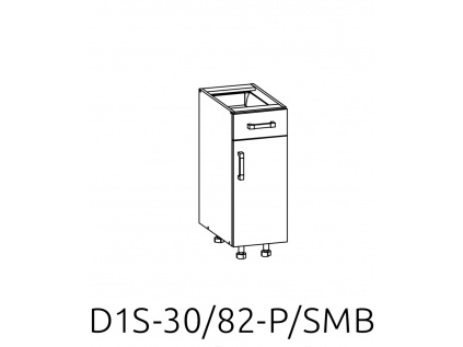 Spodní kuchyňská skřínka s 1 zásuvkou Verdi D1S-30/82/SMB