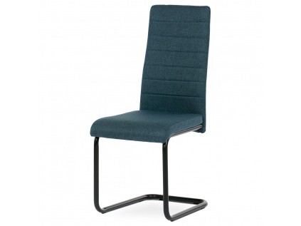 Židle jídelní, modrá látka, černý kov - DCL-401 BLUE2