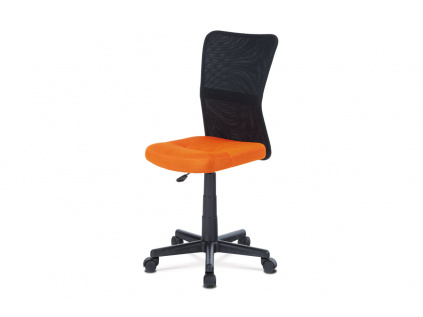 Kancelářská židle, oranžová mesh, plastový kříž, síťovina černá - KA-2325 ORA