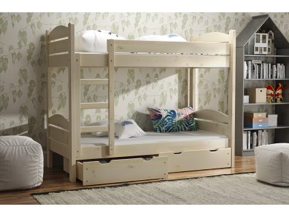 Dětská patrová postel z masivu PETR (Rozměry postele 80 x 200 cm)