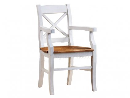 Rustikální židle SWEET HOME SIL21 s područkami (Barevné provedení Bílá - ořech lak)