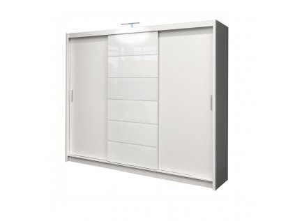 Šatní skříň Malibu s posuvnými dveřmi - šířka 250 cm bílá