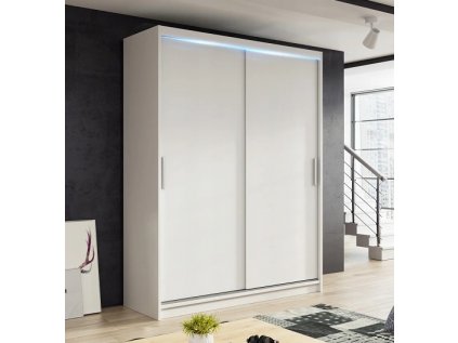 Šatní skříň Nico I s posuvnými dveřmi - šířka 120 cm bílá