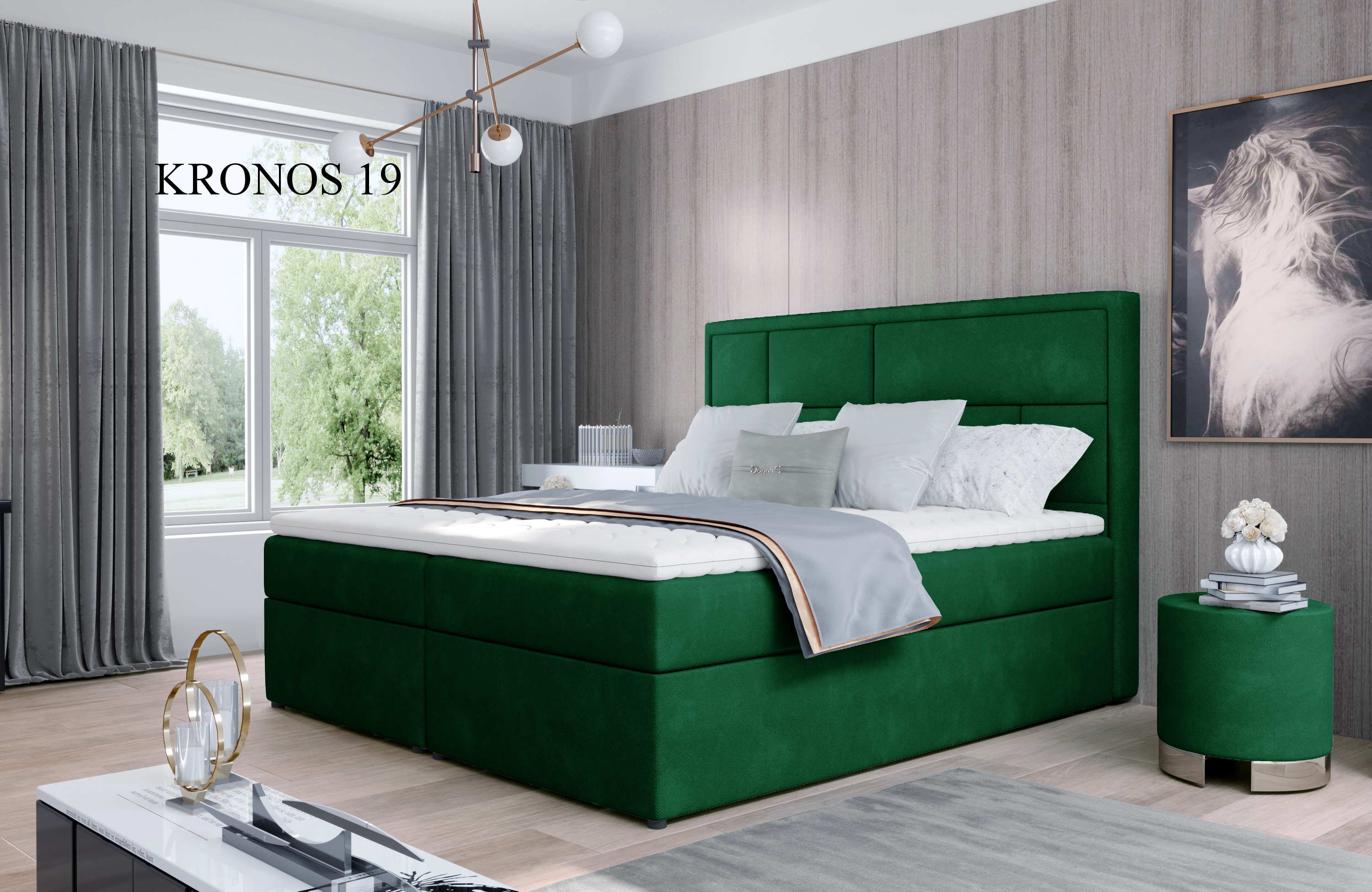 ELTAP Čalouněná postel MERON Boxsprings 180 x 200 cm Látka čalounění: Kronos 19