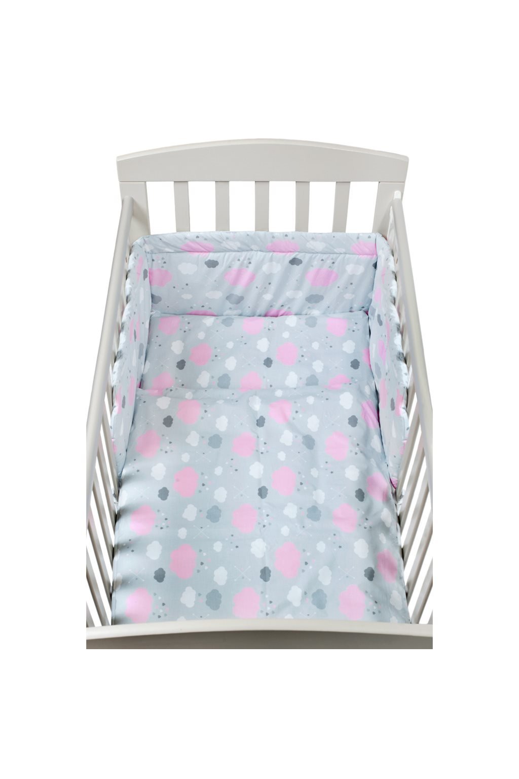 3-dielne posteľné obliečky New Baby 90/120 cm obláčiky ružové