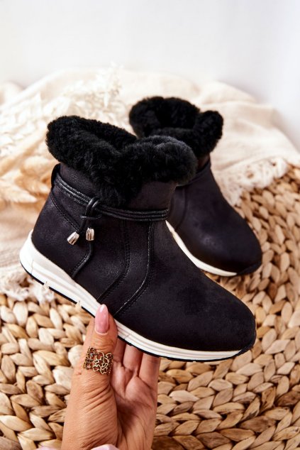 Detské snehule farba čierna kód obuvi BB374056BS BLK