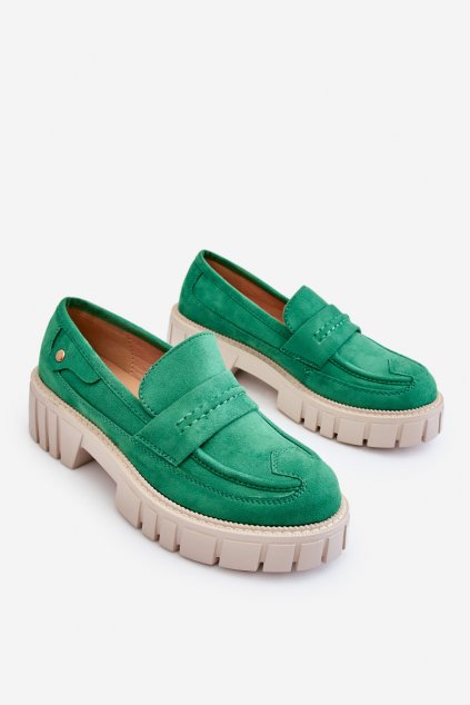 Dámske poltopánky farba zelená kód obuvi UK132P GREEN