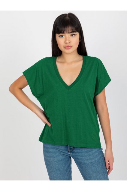 Dámske tričko jednofarebné tmavo-zelená TW-TS-2005.43
