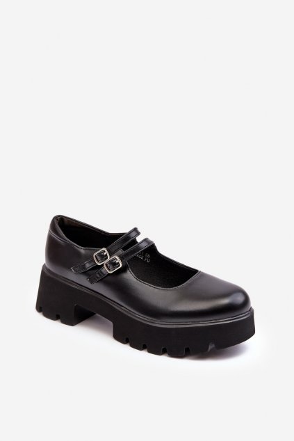 Dámske poltopánky farba čierna kód obuvi 9651 BLACK PU
