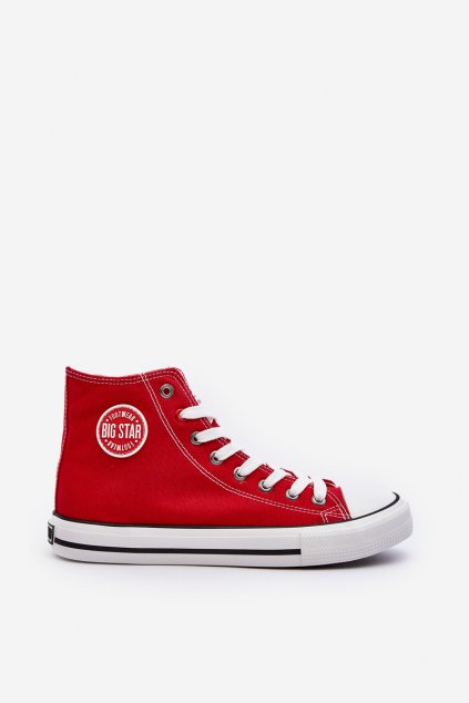 Dámske červené tenisky na nízkom podpätku z textilu kód obuvi TE- CCC -01-T274024 RED: Naše topky dnes