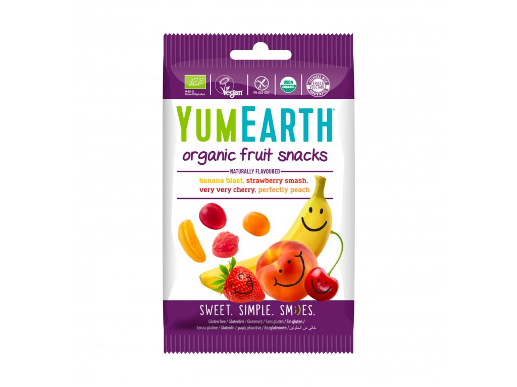 YumEarth BIO Ovocné želé bonbony - Mix příchutí, 50 g