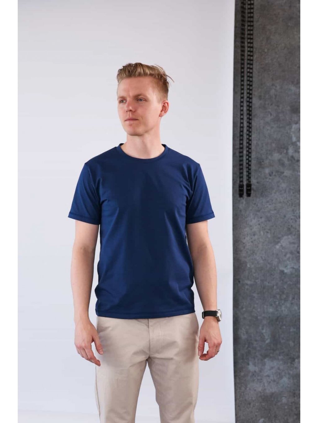 Modré pánské tričko Basic – nanoSPACE by LADA