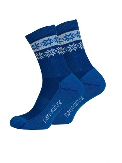 Zimní ponožky thermo SNOW modrá/bílá (Velikost L 43/46)