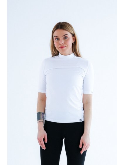 Bílé dámské triko se stojáčkem nanosilver®